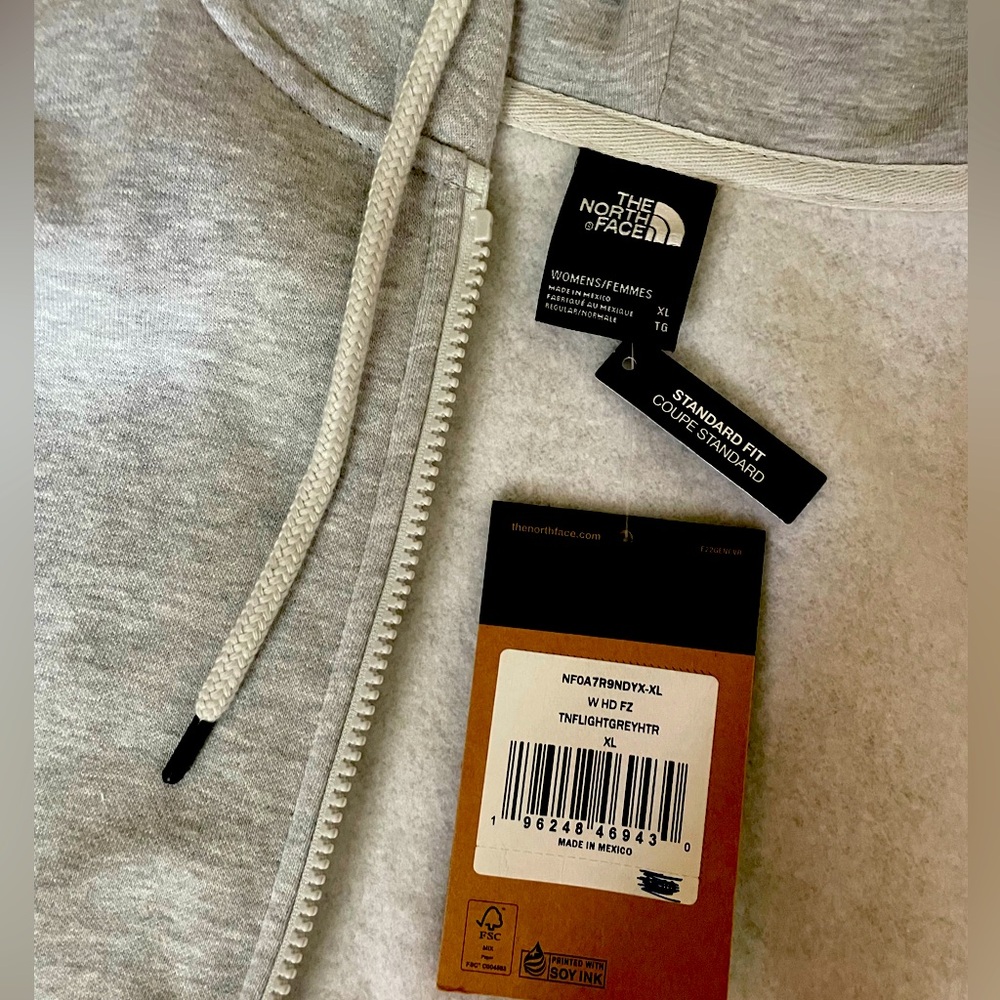 The North Face grey zip hoodie